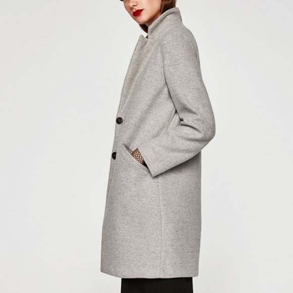 Zara TRF Outerwear Super Soft Coat in Light Grey - Picture 9 of 10